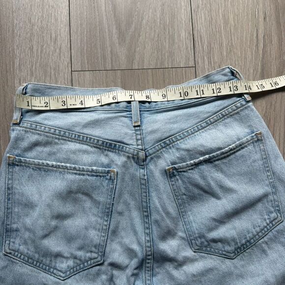 Agolde Jeans Adult 26 Blue Denim Riley High Rise Straight Crop Faded Distressed - Picture 14 of 14